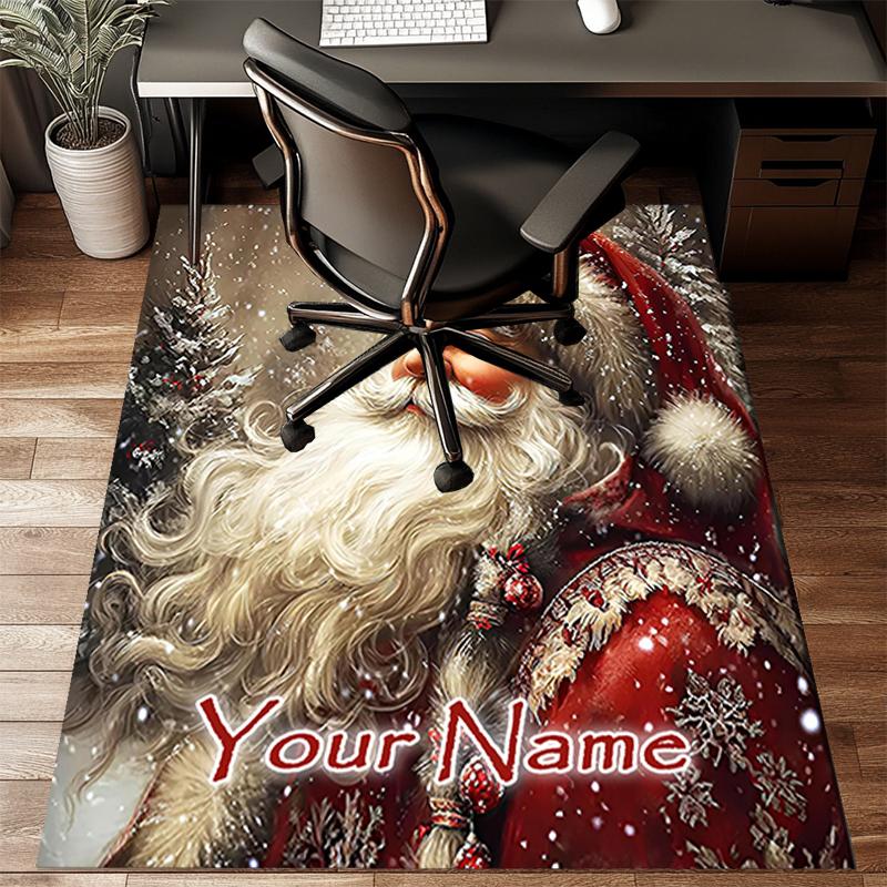 1PC Custom Name Christmas Spirit In Winter Theme Floor Mat Ideal for Living Room, Game Rooms, Office, Bedroom,Floor Mat Playful Design104