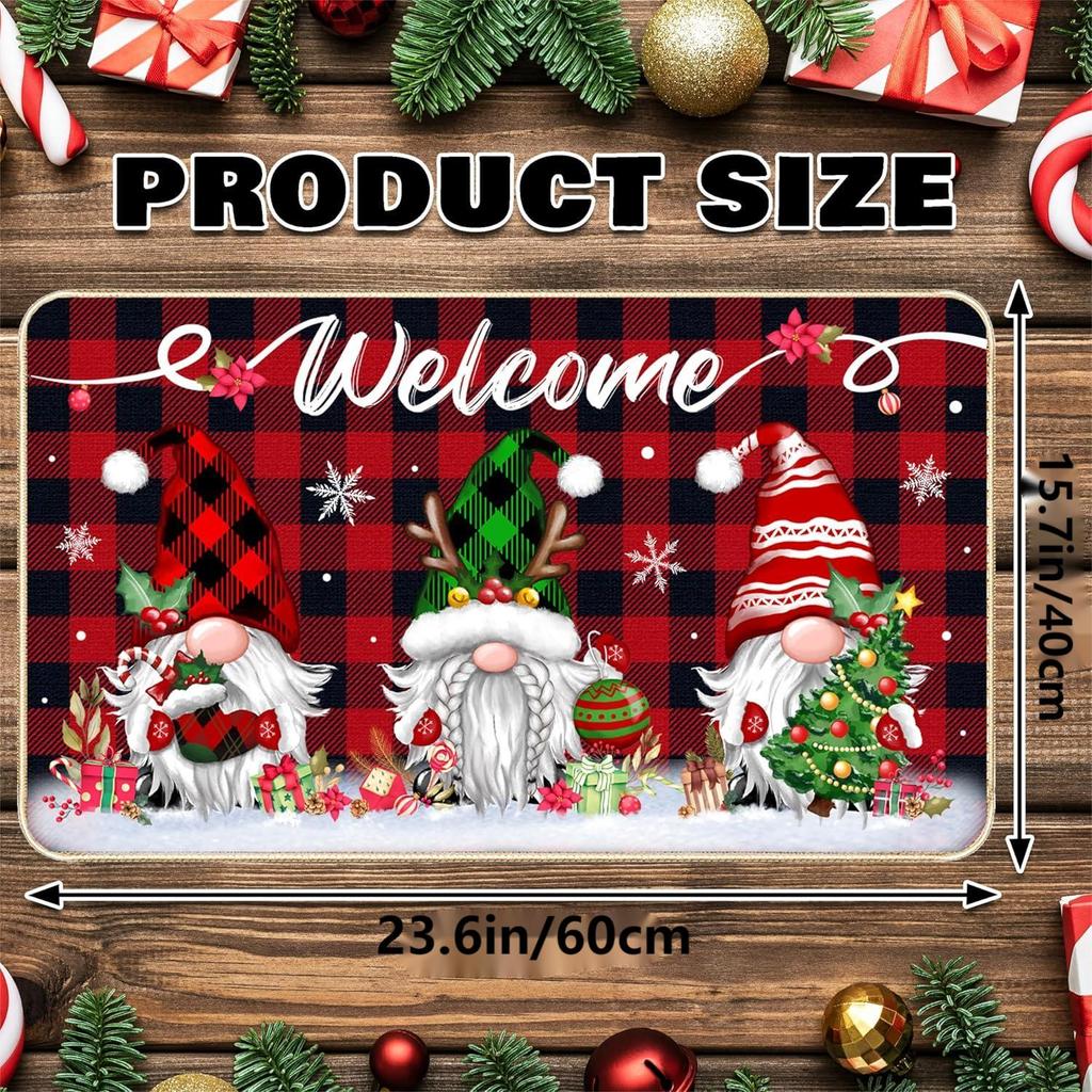 2024 New Christmas Welcome Mat Christmas Dwarf Area Rug Festive Atmosphere Home Decor Indoor Outdoor Entrance Mat