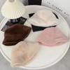 Plush Fisherman Cap Soft Panama Hat Fashion Bucket Hat  for Women