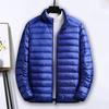 Men Cotton Coat Stand Collar Long Sleeve Zipper Closure Lightweight Jacket