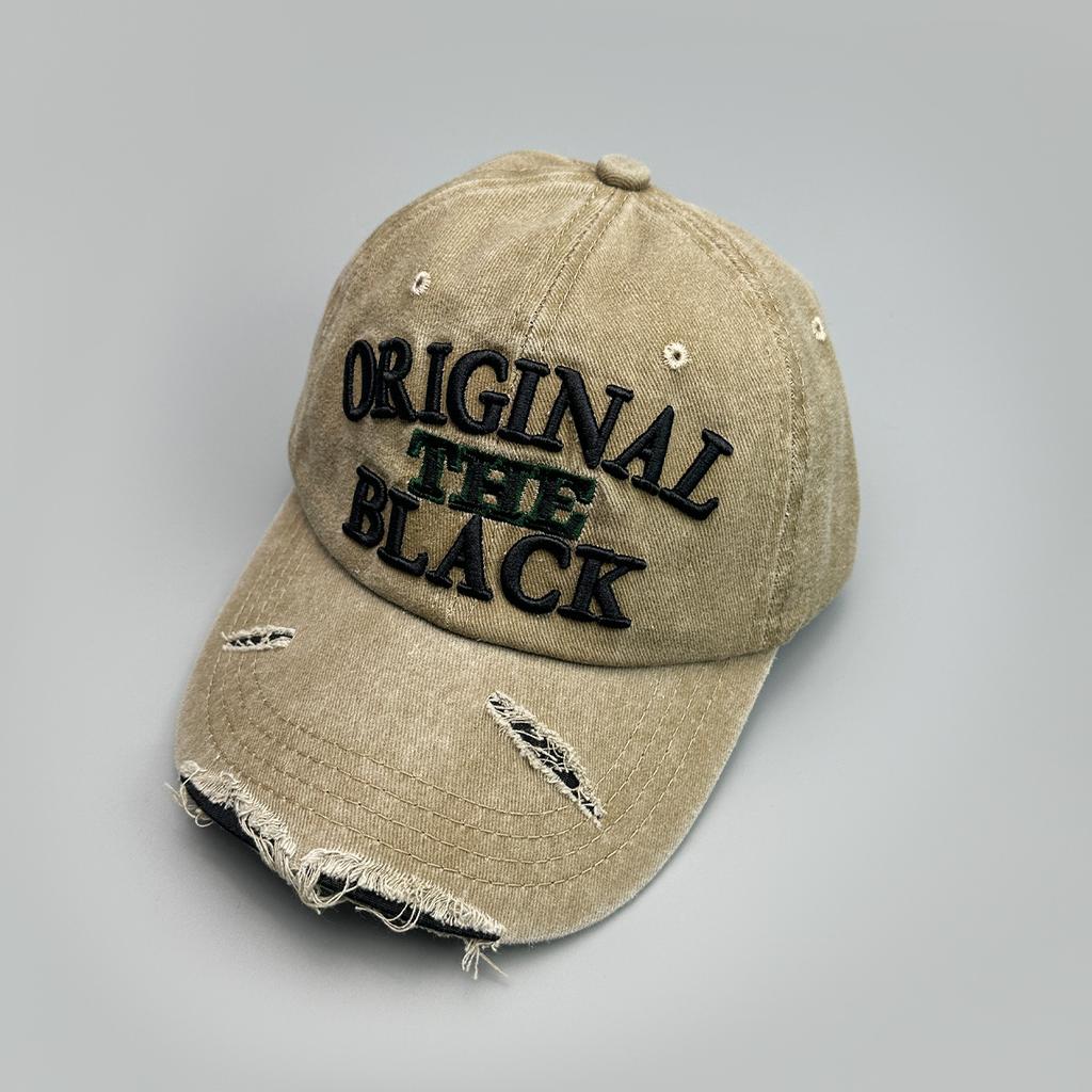 Ripped Embroidery Letter Baseball Cap Men'S And Women'S Shade Vintage Outdoor Street Cap