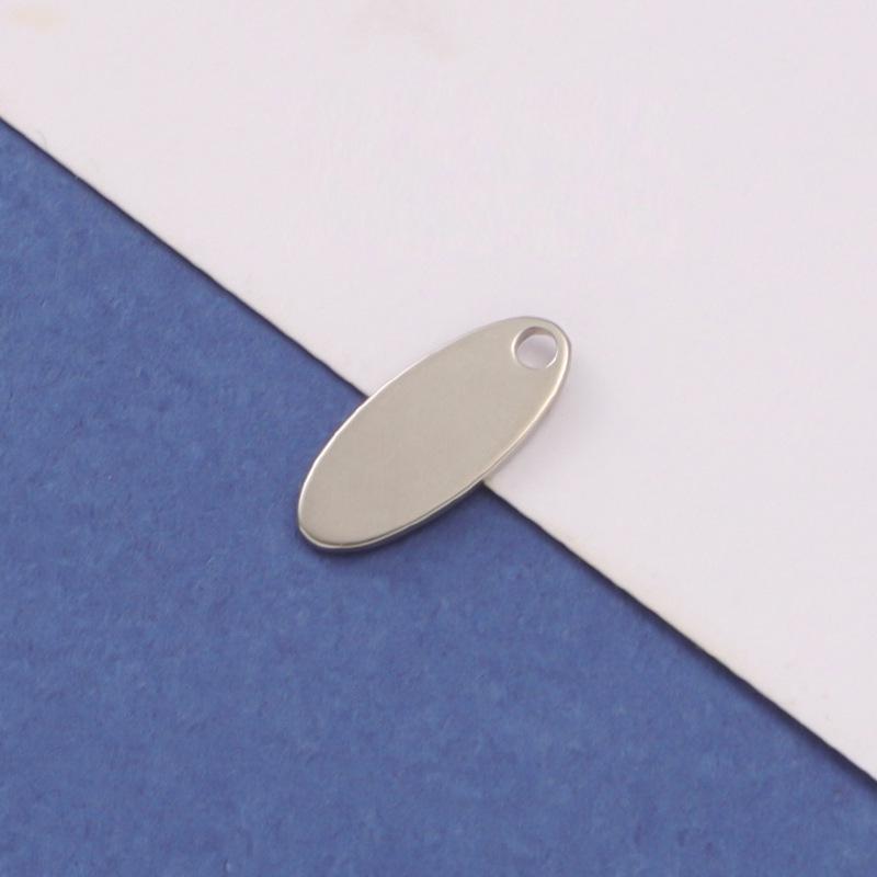 Stainless Steel Smooth Oval Tail Plate for DIY Jewelry Accessories Smooth (Unpolished)