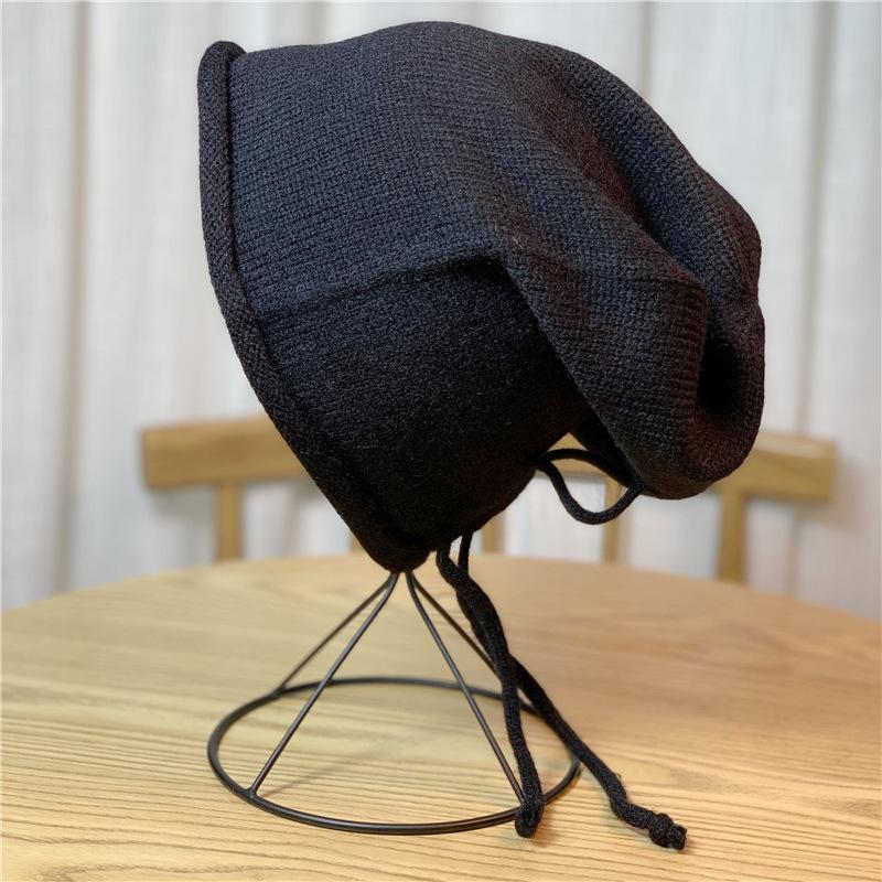 Knitted Woolen Hat for Women In Autumn and Winter Large Brim Versatile Pullover Hat Cold Hat Confinement Hat Pile of Hats Fashionable Hats