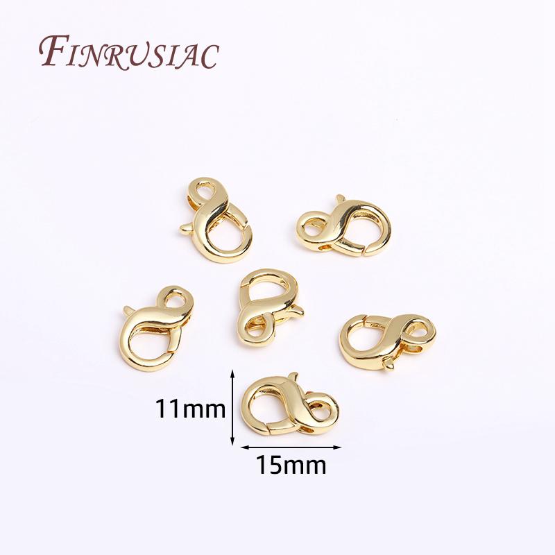 Trendy 7 Styles 18K Gold Plated Lobster Clasp Hooks Connector For Making Necklace Bracelet DIY Chain Jewelry Materials Wholesale