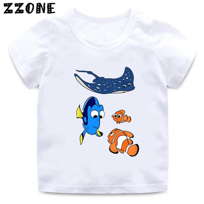 Finding Nemo Dory Cute Fish Print Funny Kids T-Shirts Cartoon Baby Girls Clothes Boys Summer Short Sleeve T shirt Children Tops