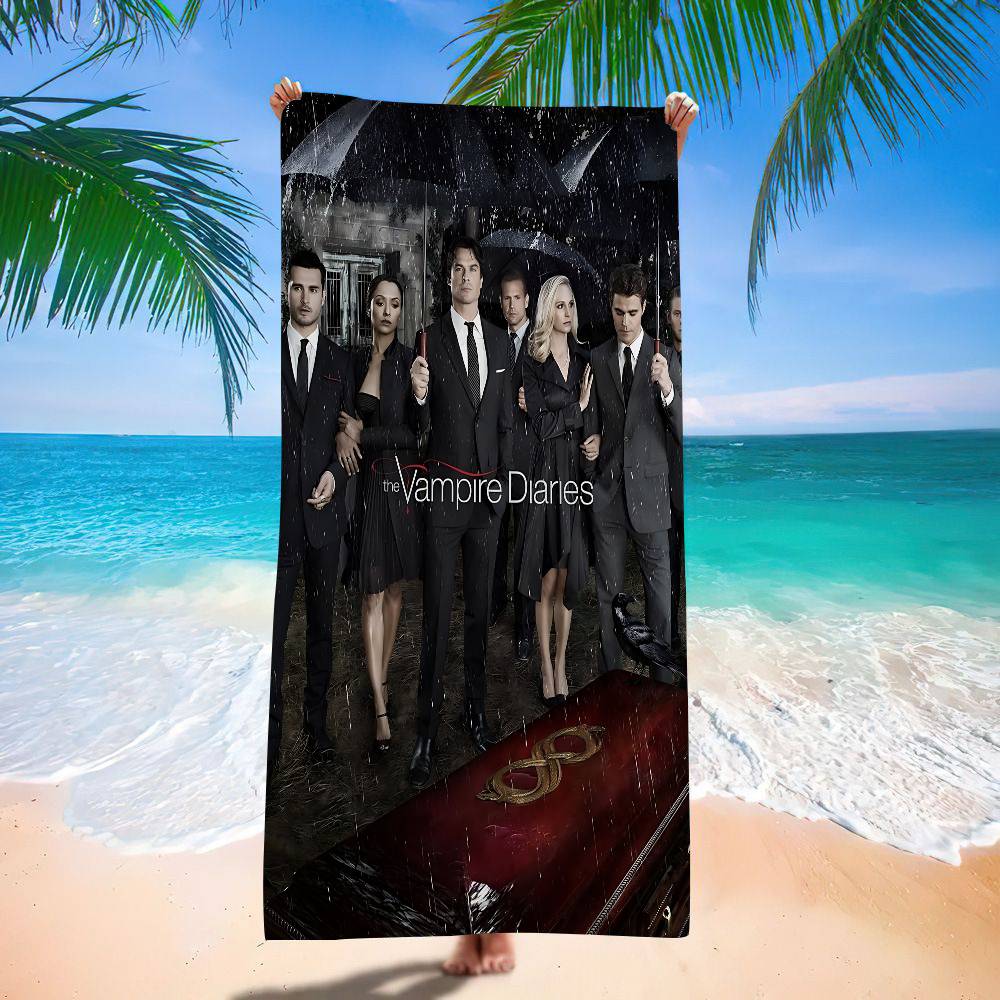Horror TV The V-Vampire Diaries Bath Towel Microfiber Soft Water Absorbing Breathable For Girl Kids Decorative Beach Towel