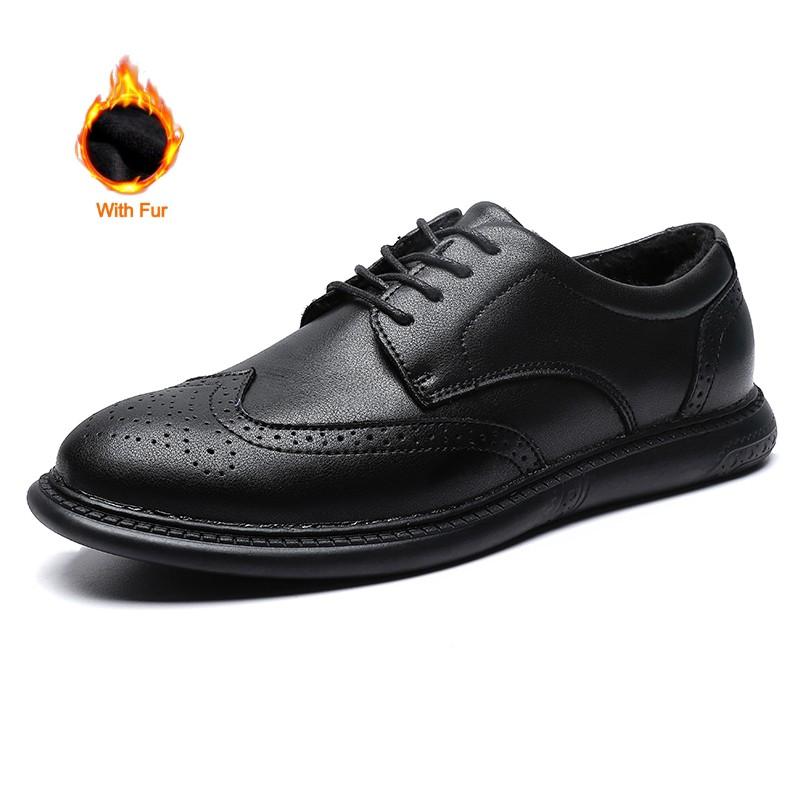 

Genuine Leather Mens Formal Shoes Luxury Brand Brogue Men Shoes Handmade Business Dress Oxford Casual Shoes plus size 47 47