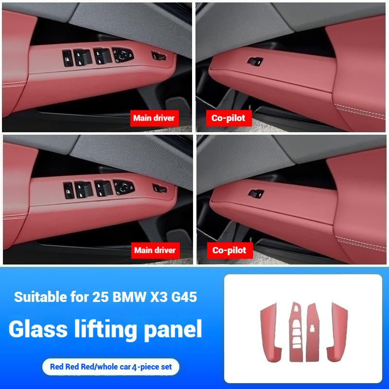 For BMW X3 G45 2025 4-piece of foreskin glass lift panelswindow button frames decorative stickers and interior accessories