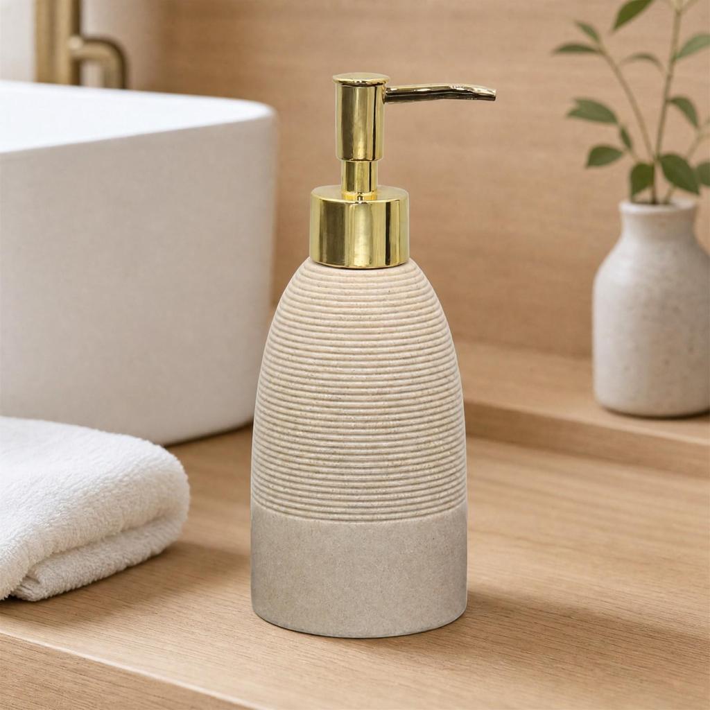 Resin Countertop Dispenser Bottle with Handaction Pump Ergonomic Frosted Soap