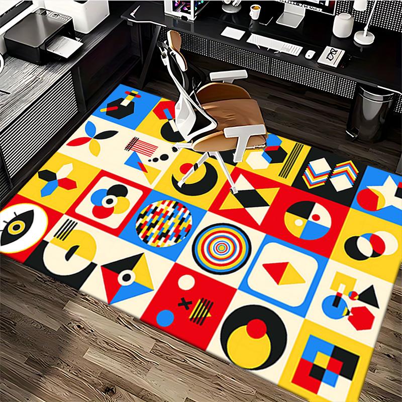 1pc Abstract Geometric Patterns Chair Mat - Festive Gift for Office Chairs, Non-Slip Carpet Suitable for Home Decor, Living Room, Bedroom, Game Room.P