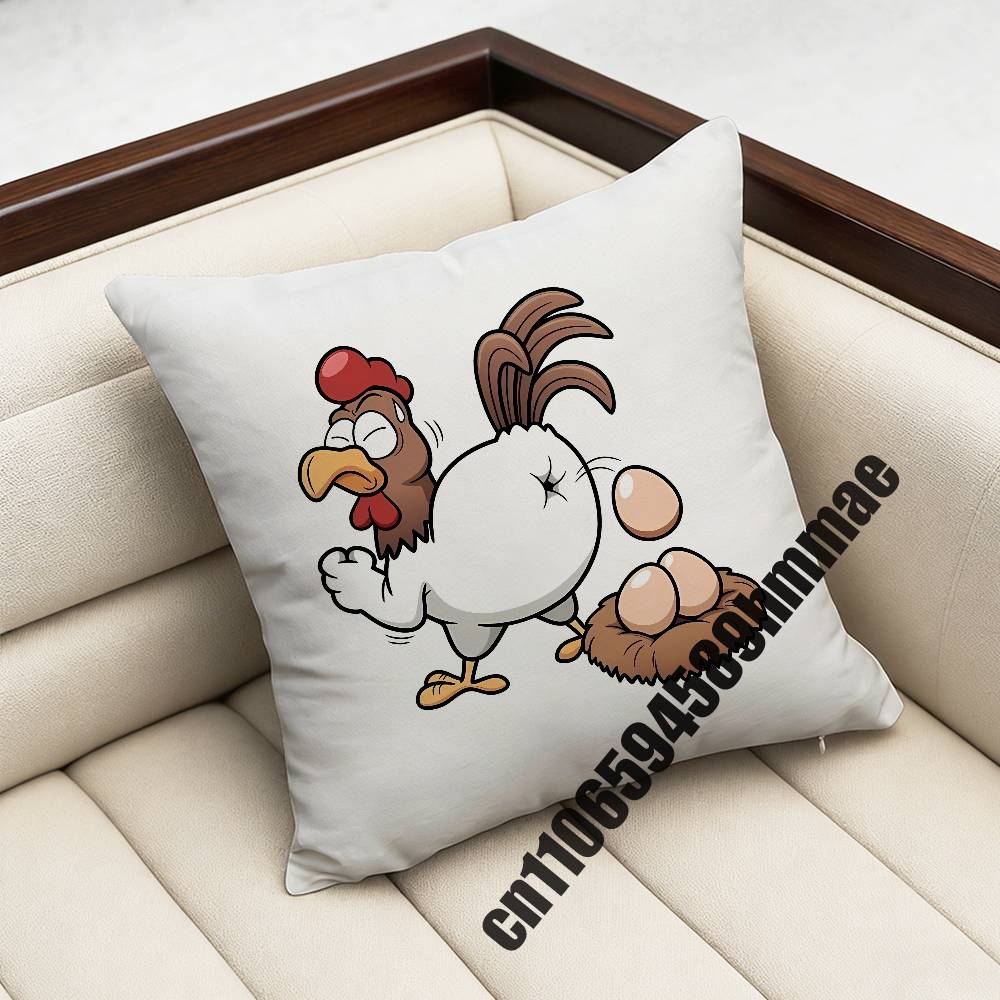 For Lively Cute Cartoon Funny Gym Chick Chicken Throw Pillow Case Sham 45X45Cm 40X40Cm Square Car Pillowcase Pad Cushion Cover