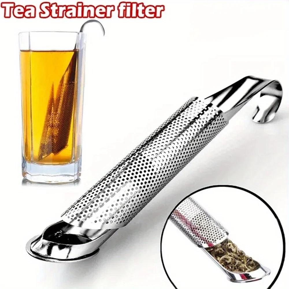 1 st Ny Teinfuser i Rostfritt Stål Kreativ Pipform Metalltesil Hängande Filter För Mugg Tekanna