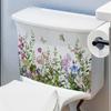 Various Green Plants Flowers Butterfly Wall Sticker Bathroom Toilet Decor