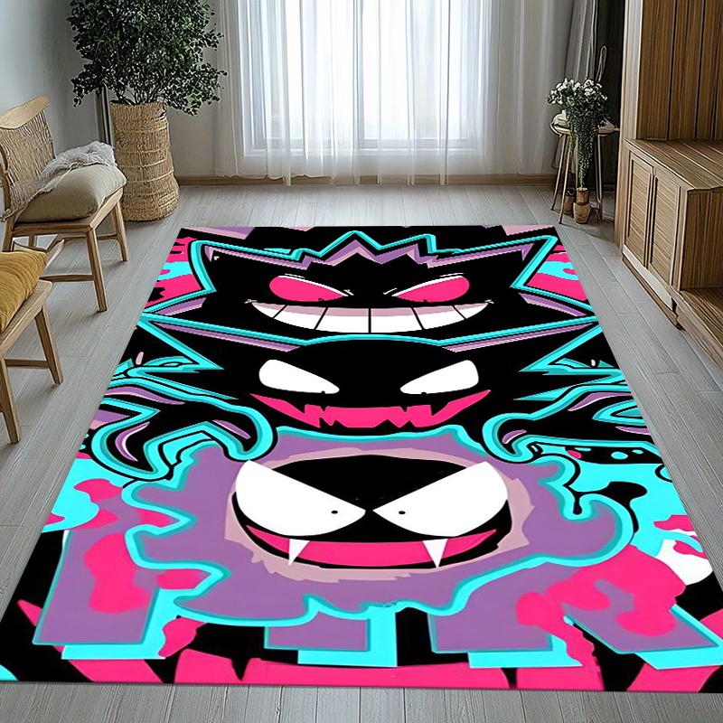 Gengar Pokemon Cartoon Ectoplasma Living Room Non-Slip Area Rug Soft Carpet for Bedroom Kids Playroom Sofa,Home Decor Doormat