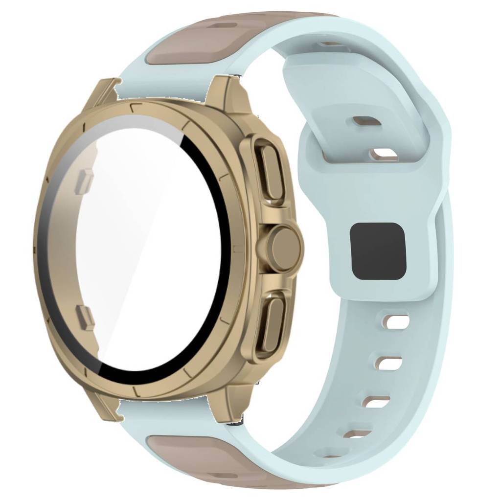 Silicone Band +Tempered Glass Case For Samsung Watch 7 40mm 44mm Strap Protector Cover For Samsung Galaxy Watch 7 44mm 40mm