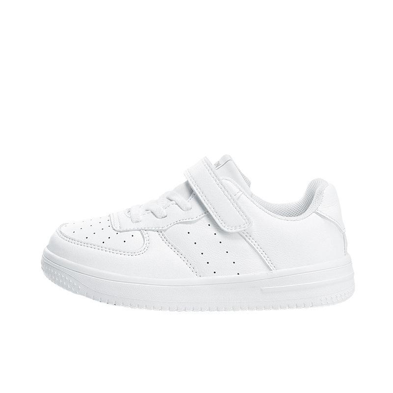 Classmate children's little white shoes 2025 new spring leather surface boys' white sports middle aged children's girls' casual shoes