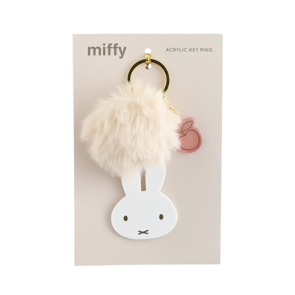 GreenFlash Miffy Päls Akryl Nyckelring, Beige, BM-454