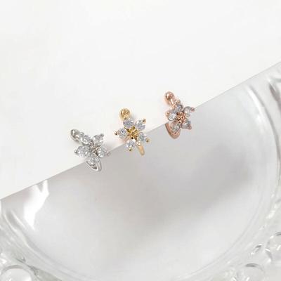 Mini Cubic Flower Bangle Ear Cuff (1 Pc)