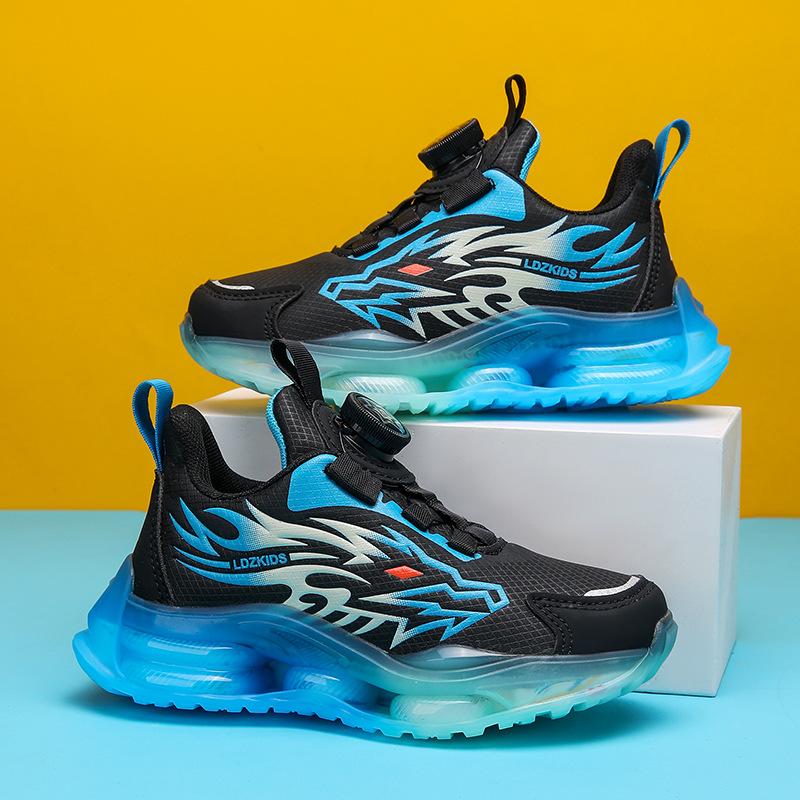 Middle school students rotate button shoes, spring and autumn students a 2025 sports boys face mesh breathable