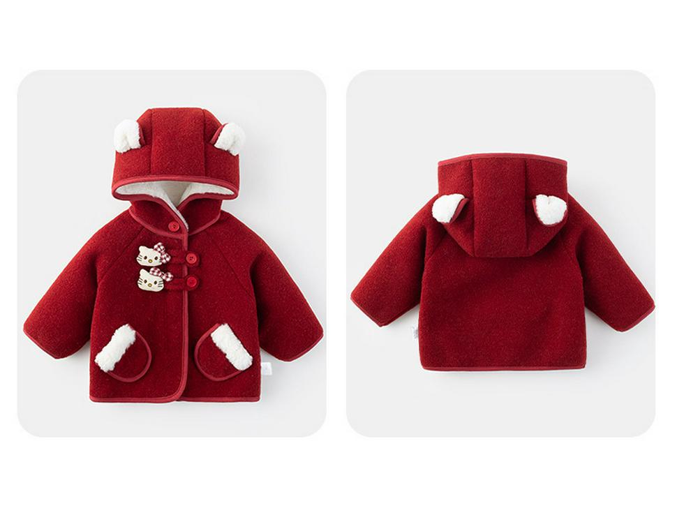 Girls' Fleece-Lined Hooded Jacket - Autumn/Winter 2025 Style, Thick Lambswool, Children's Winter Coat.