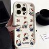 INS Pink Line Hello Kitty Phone Case For Iphone 17 16 Pro Max 17 Air 16e 15 14 13 12 11 Pro Max  14 15 16 Plus Anti-Knock Cover
