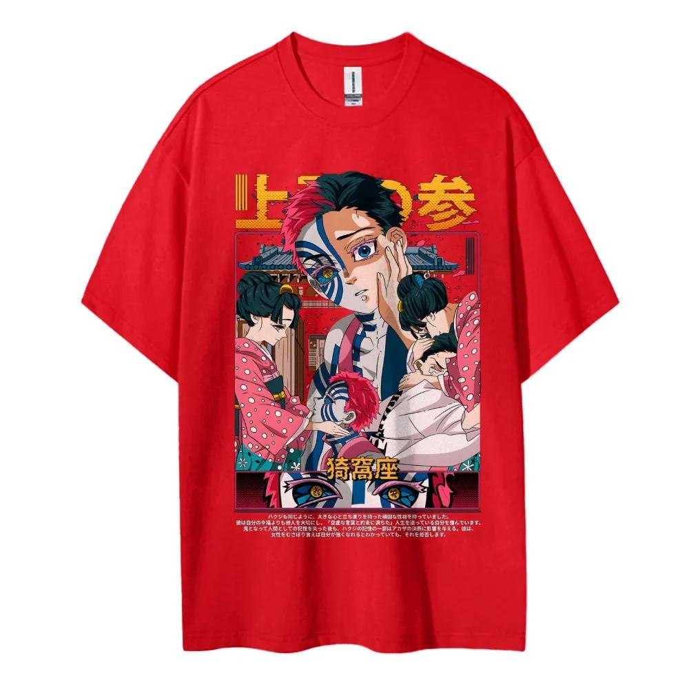 Demon Slayer Print Korte Mouw Casual Zomerkleding Heren Comfortabele Kleding Herenkleding Korte Mouw Halve Mouw Top
