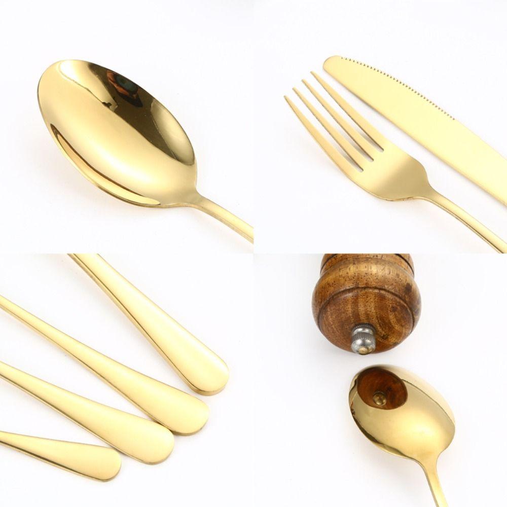 24pcs Mirror Polished Steak Cutlery Set Vintage Kitchen Flatware Set Fork Spoon Set  Weddings