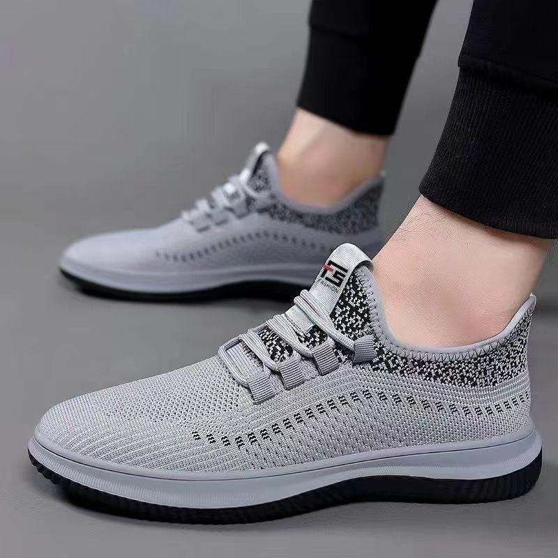 Mode Lässig männer Schuhe 2023 Neue Atmungsaktive Mesh Stoff Fliegende Schuhe Männer der Trend Laufschuhe Schnürschuhe