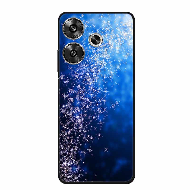 6.79" For Poco M6 4G Case POCOM6 Phone Cover Black Silicone Soft Back Cover Case For Xiaomi Poco M6 4G Case M 6 Protective Coque
