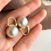 Minimalist Simple Style Stylish Fashionable Big Pearl Dangle Earrings Latest Korean Style Brincos JewelrySimple Dangle