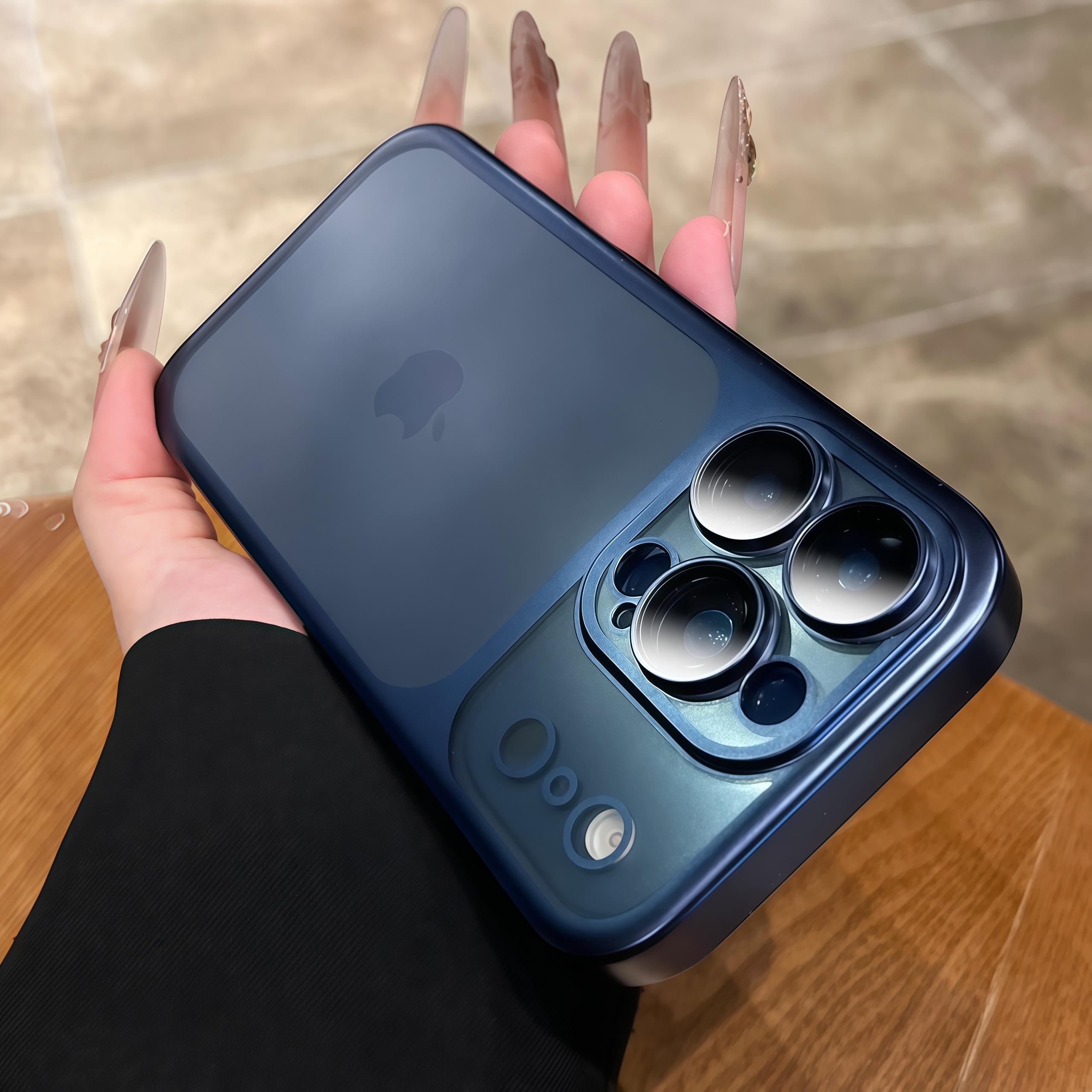 

Luxury Matte Transparent Phone Case For iPhone 12 13 14 15 16 Pro Max 17Air Plus Shockproof Bumper Cases Cover iPhone 15 Plus синій