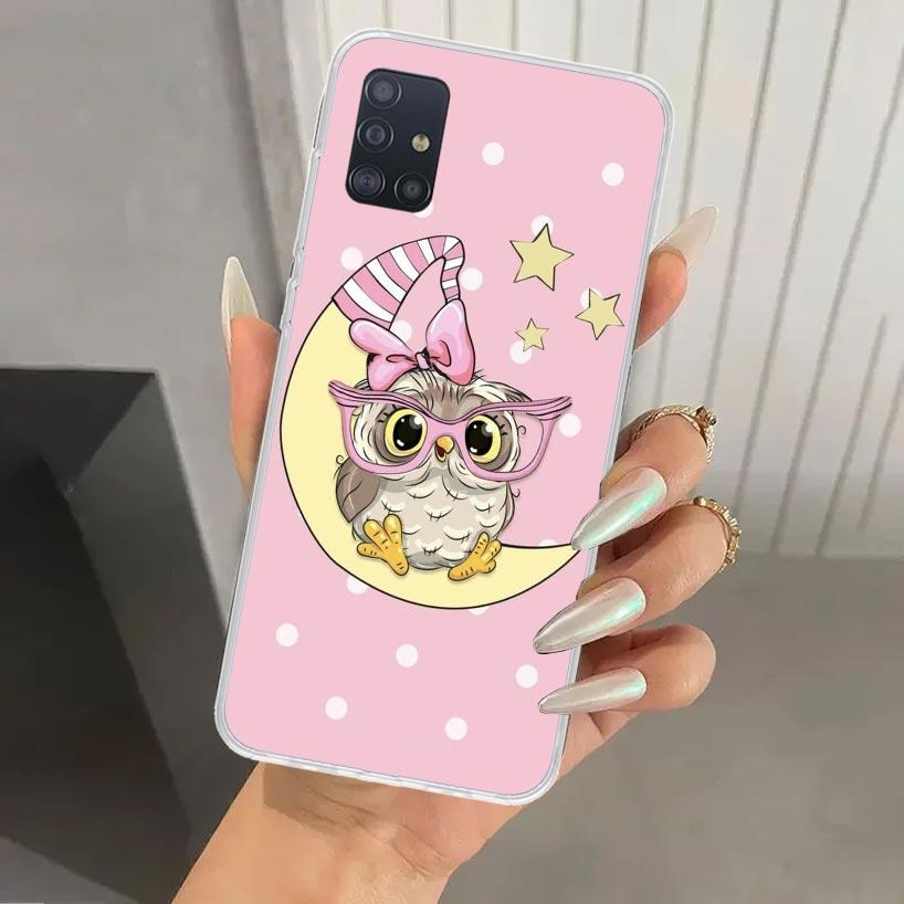 Cartoon Cute Owl LoveLy Phone Case for Samsung Galaxy A52 A42 A32 A22 A12 A02S A72 A51 A50S A41 A31 A21S A71 A40 A30S A20S A10S