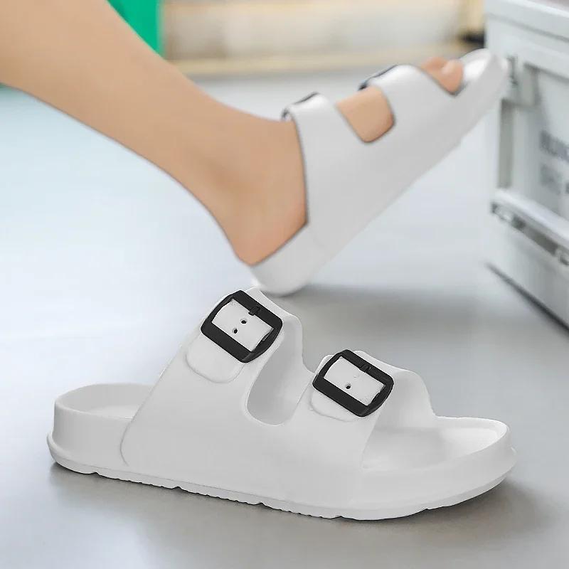 Fashion Summer Men Women Slipper Outdoor Beach Sandals EVA Platform flip flops For House Slides buckle Soft Thick Sole Sandals