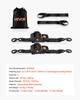 Retractable Ratchet Straps, 50.8 mm x 3 m, Tie Down Straps with S Hooks, 1375 kg Break Strength, 2 Soft Loops, Tie Down Ratcheting for Moving,