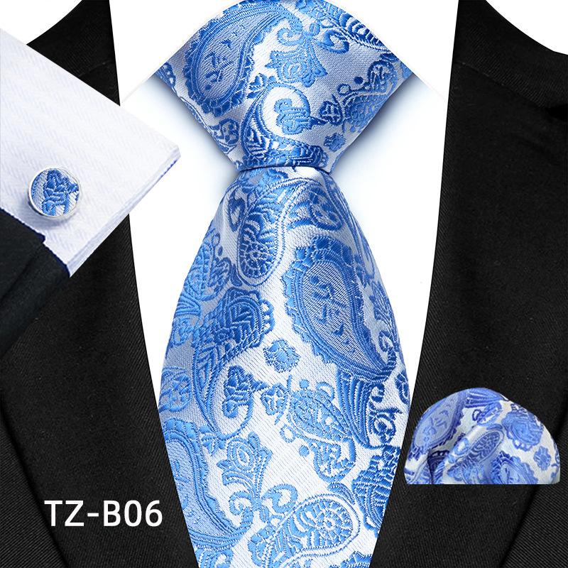 Pattern Men'S Wedding Suit Tie Pocket Towel Cuff Set