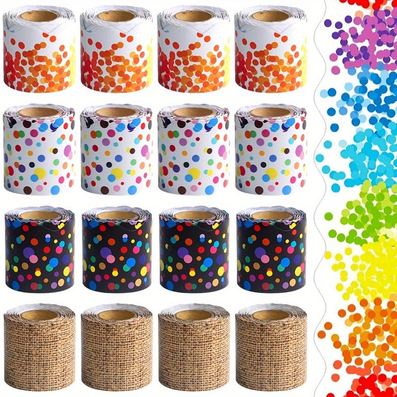 26 Colors 10M Self Adhesive Border Classroom Decors Border Trim Sticker Colorful Dot Trim Border Bulletin Board Border Trim