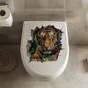 Fierce 3D Breaking Wall Tiger Toilet Stickers, Waterproof Removable Self-Adhesive Bathroom Decals
