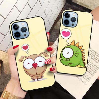 Cartoon śliczne zwierzęce etui z psem dla Iphone 14 13 11 12 Pro Max Mini Xs Xr X 7 8 6s Plus Se 2022 powłoka ochronna ze szkła hartowanego