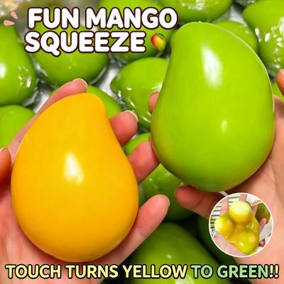 Jouet Fidget Mango Squeeze à Changement de Couleur Son Croquant Asmr Bloc Remplissage Rebond Lent Pour Calmer Adulte Jouet Anti-Stress Fait Main