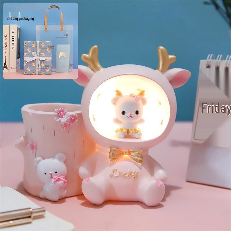 

Little Deer Pencil Holder Lamp - Gift for 10-Year-Old Girls and Students