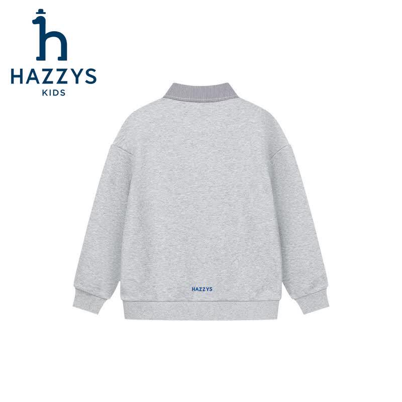 HAZZYS Boys' 2026 Autumn Lapel Terry Sweatshirt