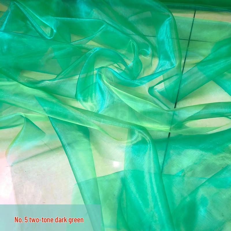 Iridescent Two-Tone Gradient Organza Pearl Gauze for Performance Costumes, Weddings, and Kindergarten Events