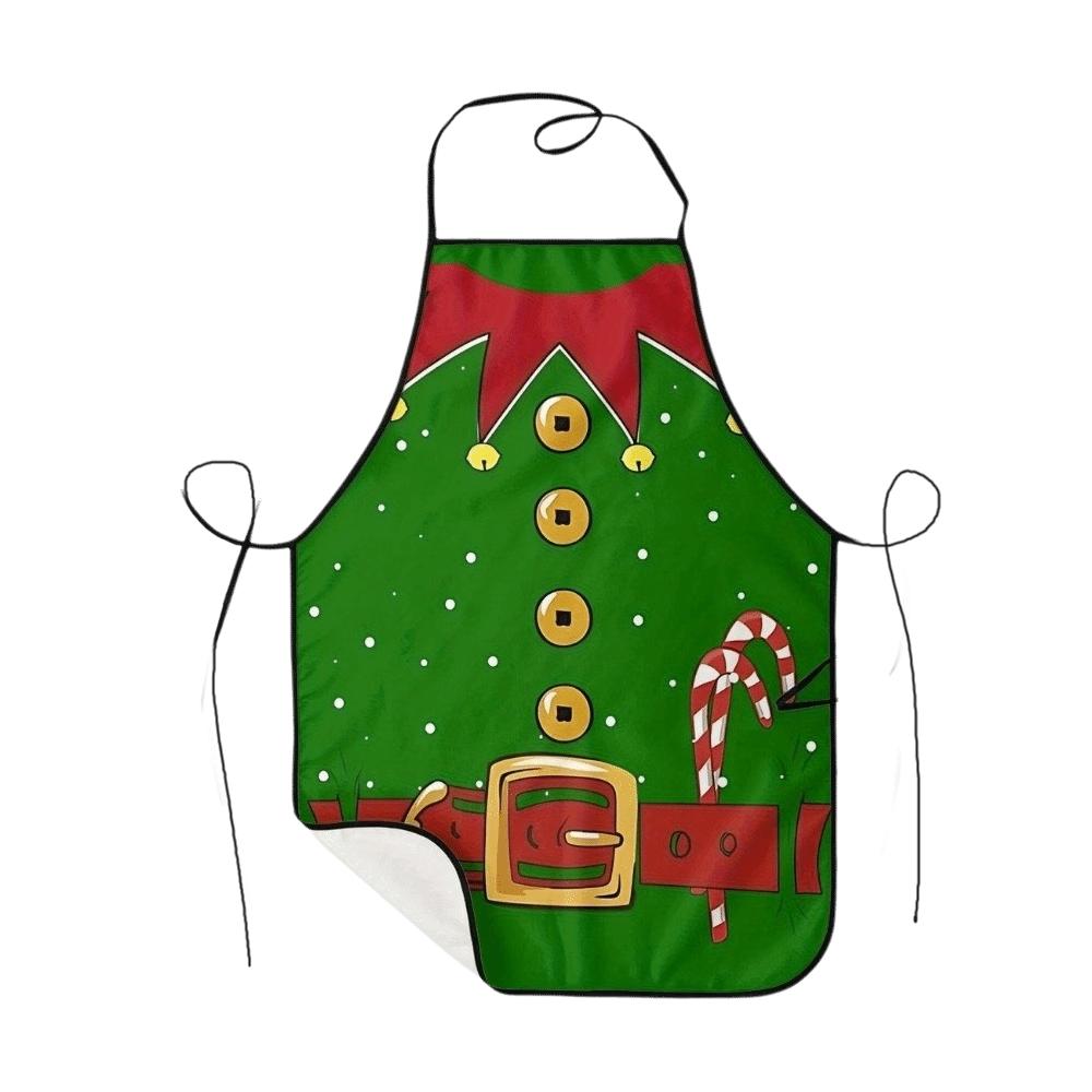 Cross Strap Xmas Kitchen Apron Stain-Resistant Chef Work Uniform Holiday Decor Coveralls Christmas