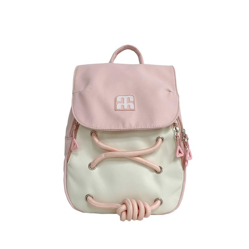 Small Backpack Simple Female Color Block Backpack Student Schoolbag