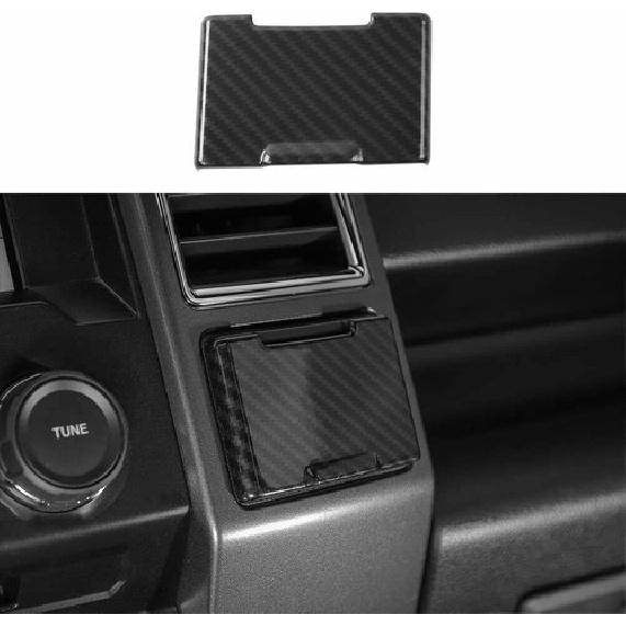Central Electrical Outlet Socket Interior Trim for Ford F150 Carbon Fiber Grain