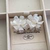 White Flower Petal Stud Earrings Spring And Summer Niche High-End Earrings Earrings Women'S Pure Temperament Simple Jewelry