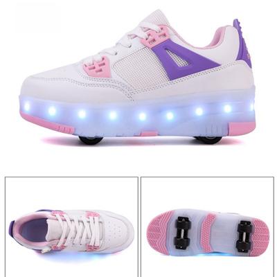 Chaussures Runaway, chaussures lumineuses à quatre roues, lumières LED, patins à roulettes pour enfants et adultes