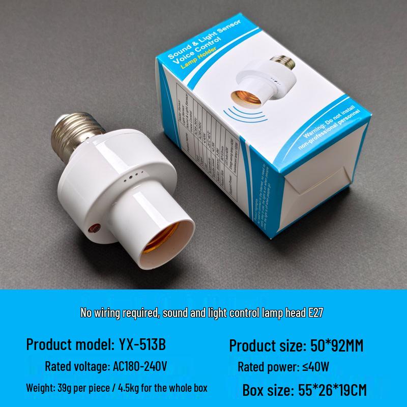 E27 Screw Infrared Sensor Lamp Holder: No Wiring, Auto On/off with Adjustable Light Delay.
