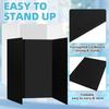 8Pcs Trifold Display Boards Black+White 24X16In Tri Fold Poster Board Hard&Thick White Presentation Cardboard For Classroom Proj