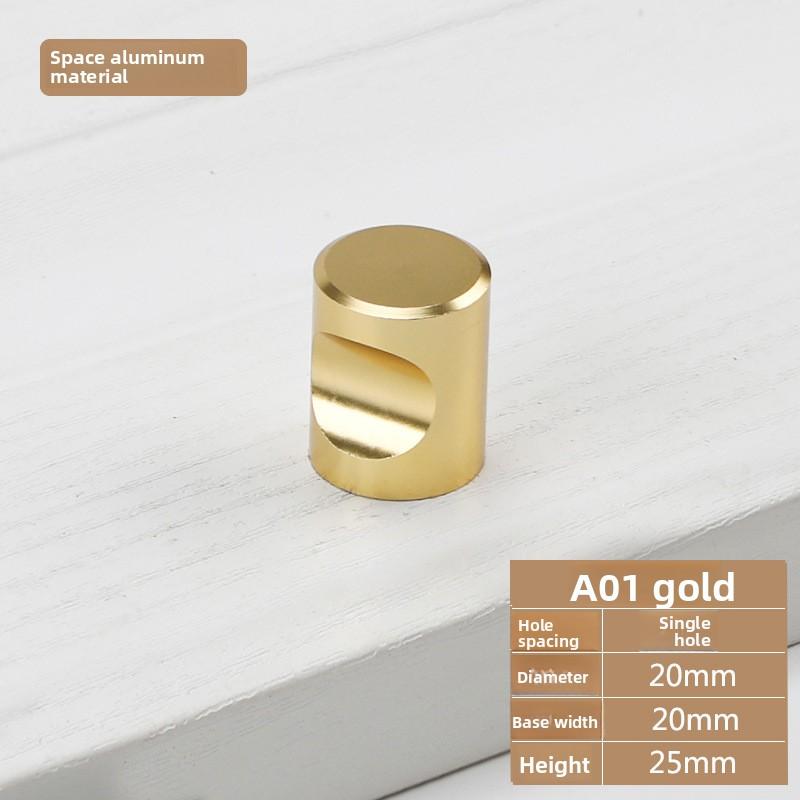 Simple Knurled Cabinet Drawer Knob Round Gold Door Handle Portable Single Hole Design Furniture Accessories for Home